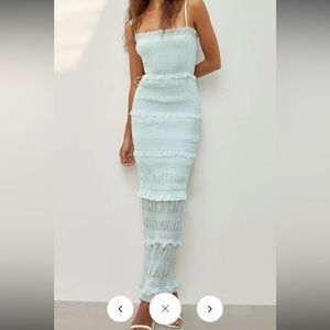 Commense - Aegean Ruffle Zippered Midi Dress